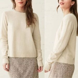 JENNI KAYNE Cropped Sweater Wool Cashmere Blend Sweater